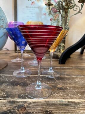 Vintage Mikasa Cheers Martini Glass Red